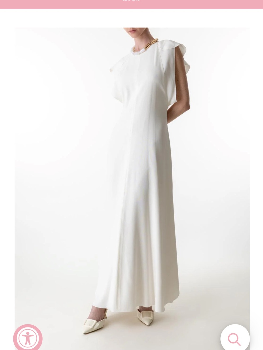 Victoria Beckham Ivory Folded Cap-Sleeve Midi Dress